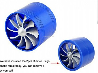 F1-Z Double Supercharger Turbocharger Turbine Air Intake Fuel Gas Saver Eco Fan