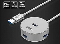 ���� ����� ������� - UNITEK 4 Port USB 3.0 Aluminium Hub