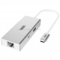 ���� ����� ������� - USB3.0 Type-C Aluminium Multi-Port Hub